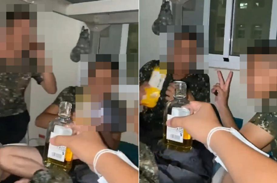 臺軍在宿舍開“飲酒趴”。圖片來源：臺灣“中時新聞網(wǎng)”。