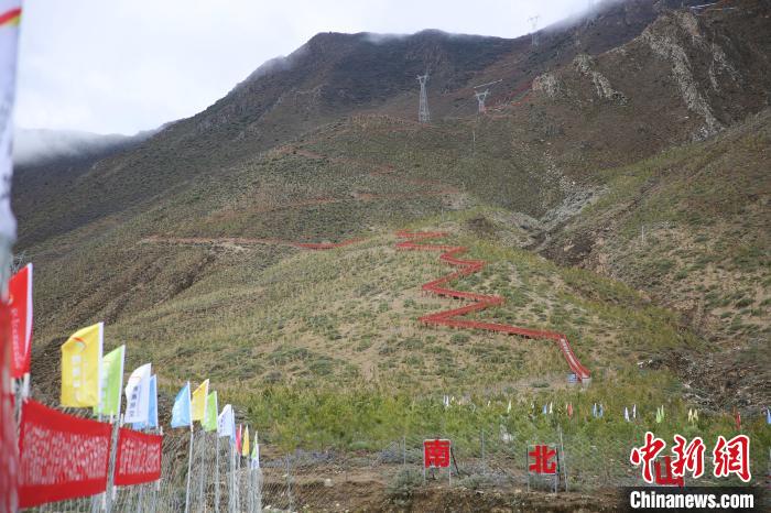 圖為拉薩南北山綠化工程拉薩曲水縣才納村5號片區(qū)?！∝暣_ 攝